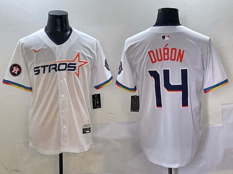 Men Houston Astros #14 Dubon White Fourth generation Joint Name Nike 2025 MLB Jersey style 9